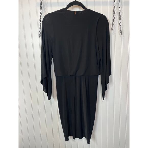 NWT MISA Los Angeles Teget Mini Dress Black Bell Sleeve Cocktail Party Size XS - Picture 3 of 6